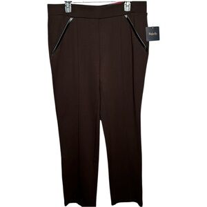 Rafaella Pant, Pull-on, Short Length, Slim Leg, Chocolate Brown, NWT in Size 16W